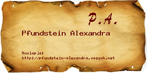 Pfundstein Alexandra névjegykártya